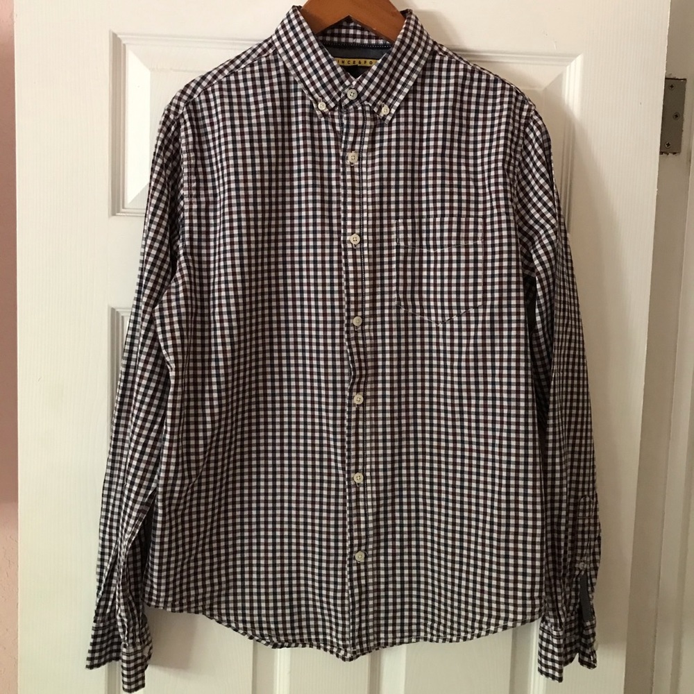 Prince & Fox men’s button down shirt blue red M